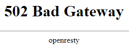 Bad Gateway Fehler